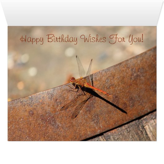 Dragonfly Designer Birthday Card (Inside Horizontal (Bottom))