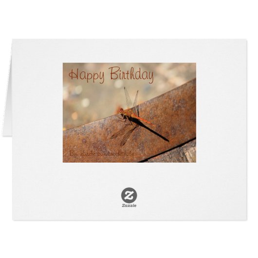 Dragonfly Designer Birthday Card (Back Horizontal)