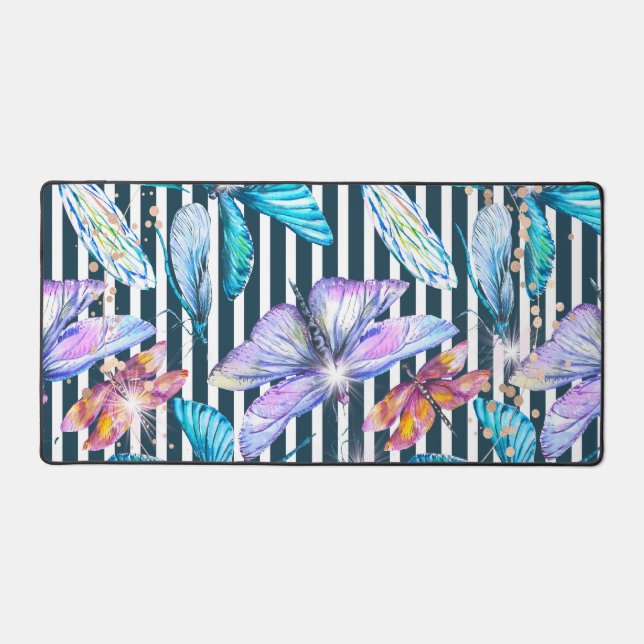 Dragonfly Desk Mat with Black Stripes (Front)