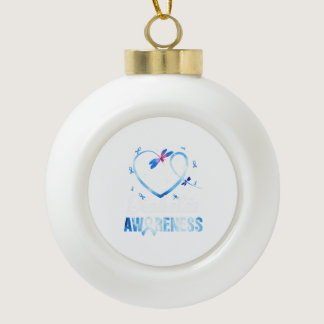 Dragonfly Diabetes Awareness Ceramic Ball Christmas Ornament