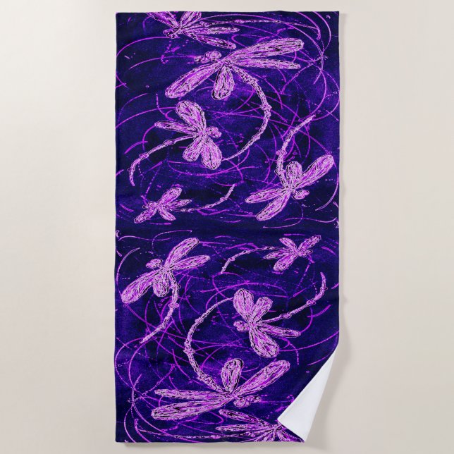 Dragonfly Disco Beach Towel (Front)