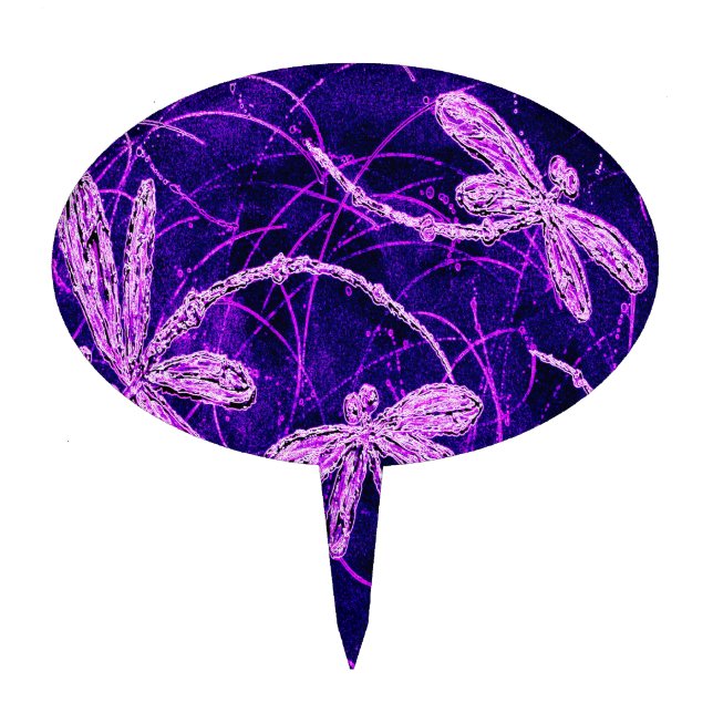 Dragonfly Disco Cake Topper (Front)