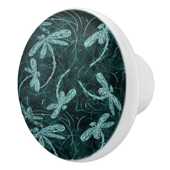 Dragonfly Disco Midnight Blue Ceramic Knob (Right)