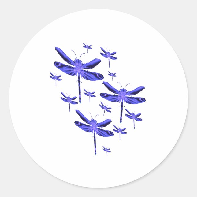 Dragonfly Dragonflies Classic Round Sticker (Front)