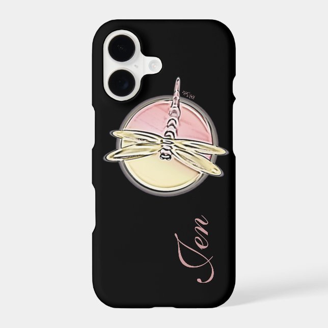 Dragonfly Dragonflies Symbols Customize Initials Iphone Case (Back)