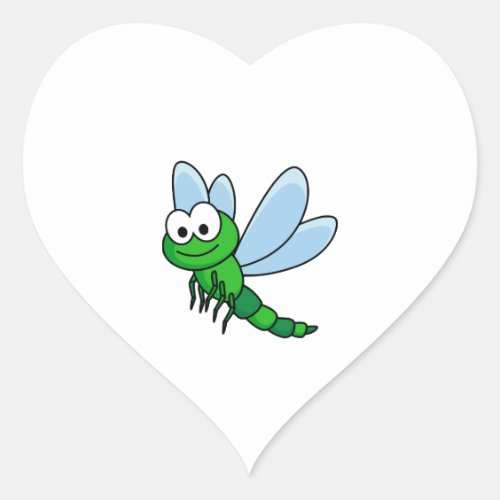 Dragonfly dragonfly     heart sticker
