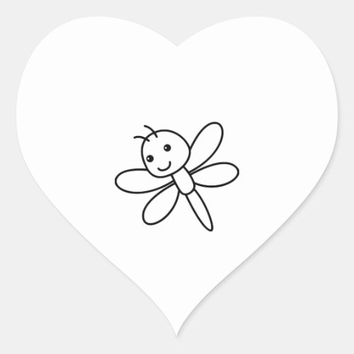 Dragonfly dragonfly heart sticker