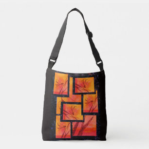 Dragonfly Drama Watercolor Crossbody Bag