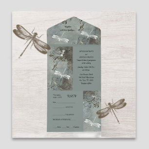 Dragonfly Dreams All in One Wedding Invitation