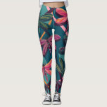 Dragonfly Dreams Leggings<br><div class="desc">A psychedelic digital drawing inspired by nature and the unique colors and shapes of dragonflies. This design features a colorful dragonfly pattern against an abstract blue background of cattails and water.</div>