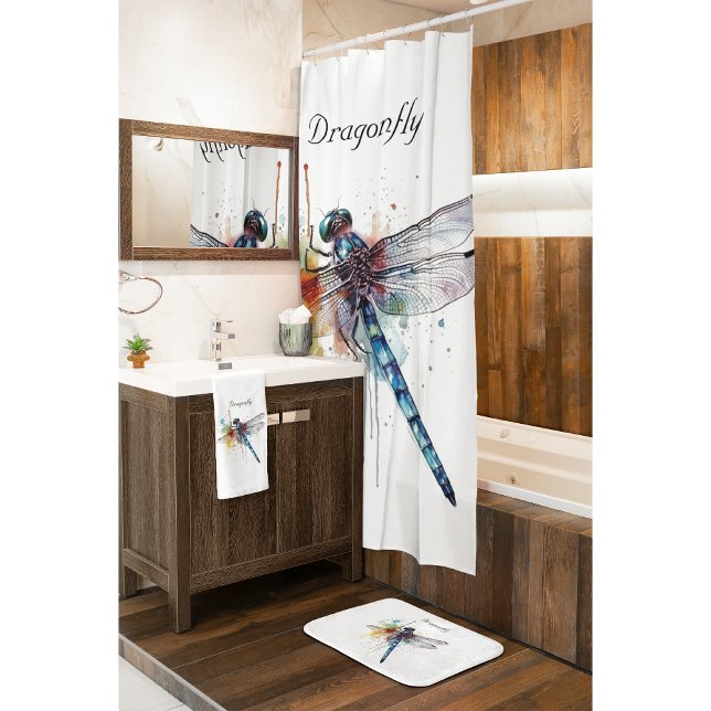 Dragonfly Dreamscape, custom Bath Mat (Creator Uploaded)