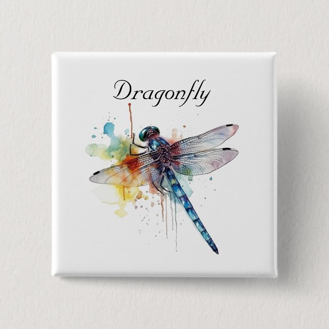 Dragonfly Dreamscape, custom Button (Front)