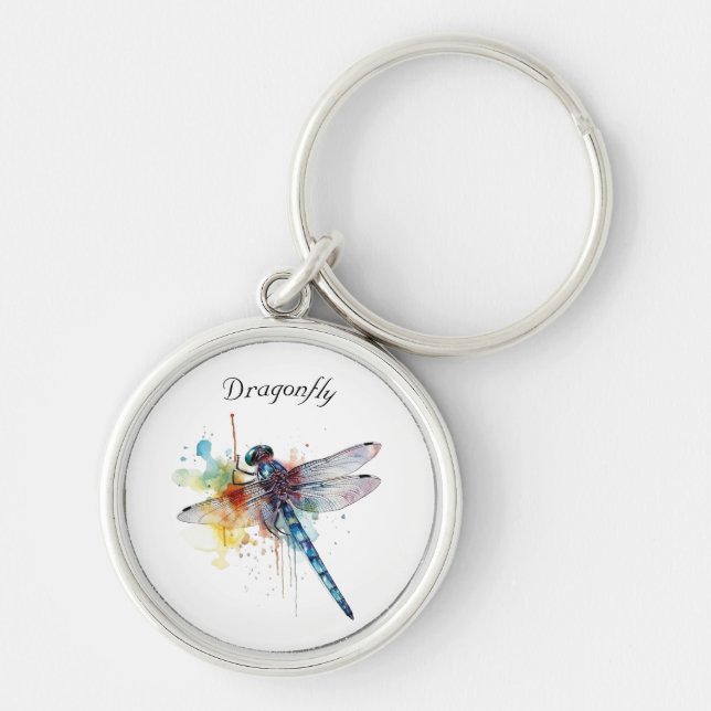 Dragonfly Dreamscape, custom Keychain (Front)