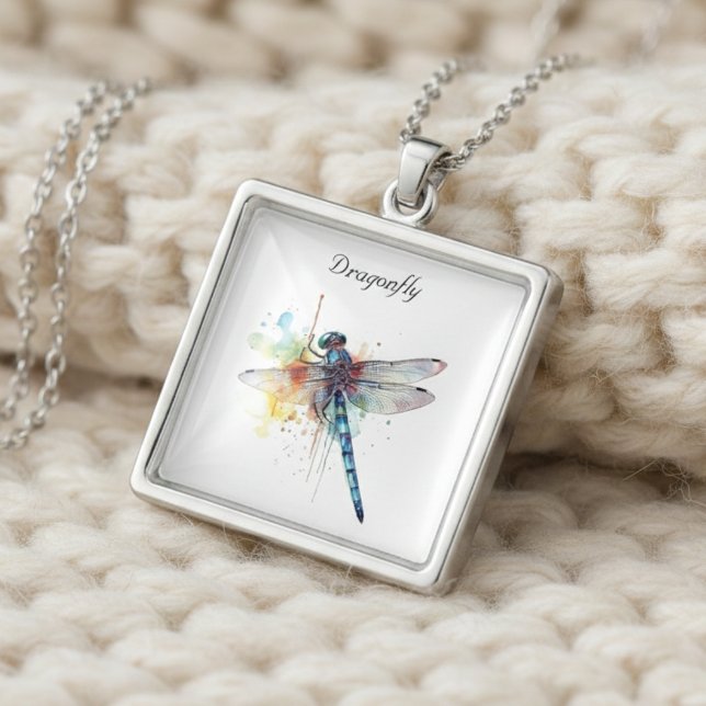 Dragonfly Dreamscape, custom Silver Plated Necklace (Creator Uploaded)