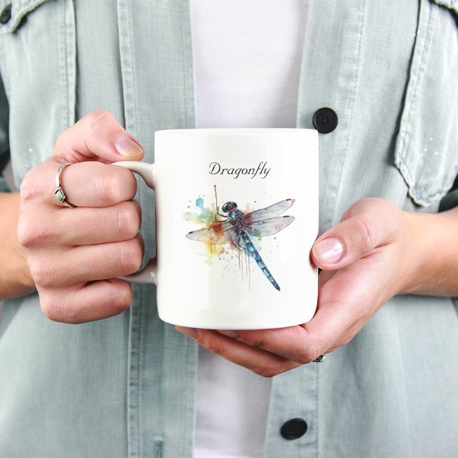 Dragonfly Dreamscape, custom Two-Tone Coffee Mug (Creator Uploaded)