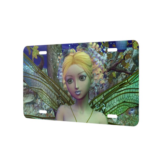 Dragonfly Dusting License Plate (Left)