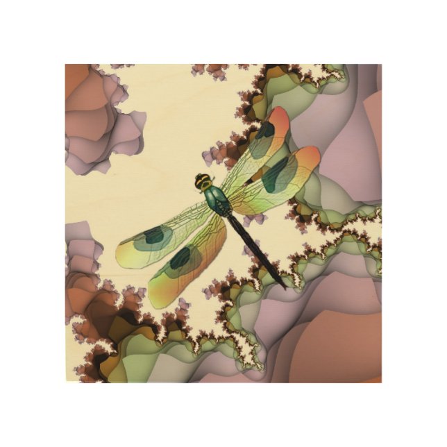 Dragonfly (Earthy) Wood Wall Art (Front)