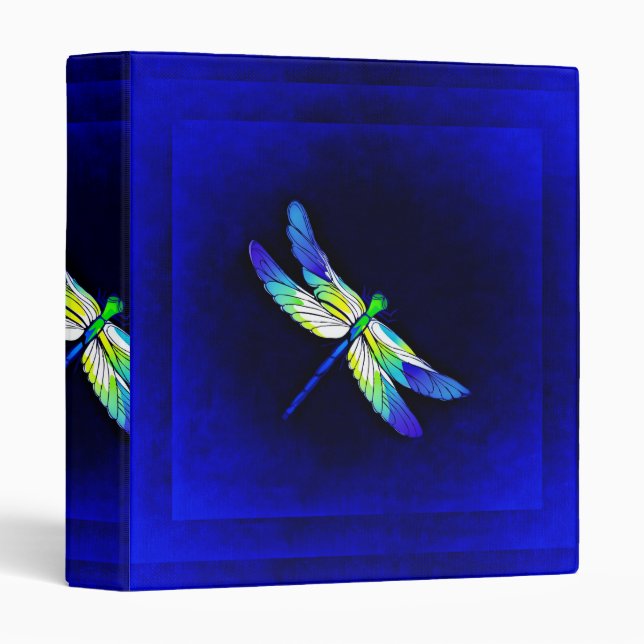 Dragonfly Electric Blue - Personalise with a name Binder (Front/Spine)