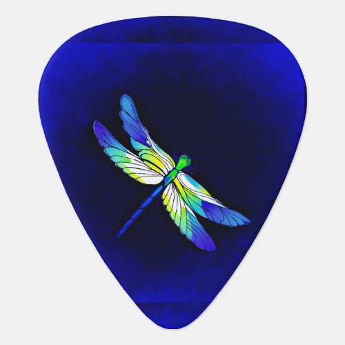 Dragonfly Electric Blue _ Personalise with a name Guitar Pick