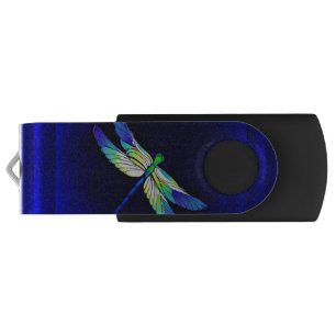 Dragonfly Electric Blue - Personalise with a name USB Flash Drive