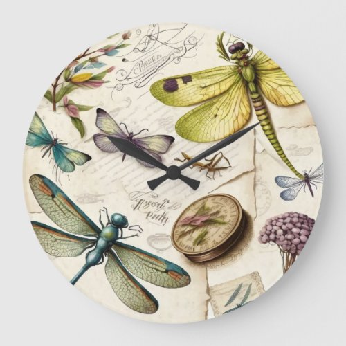 Dragonfly Ephemera Wall Clock