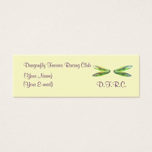 Dragonfly Faeries Racing Club Profile Card (Front)