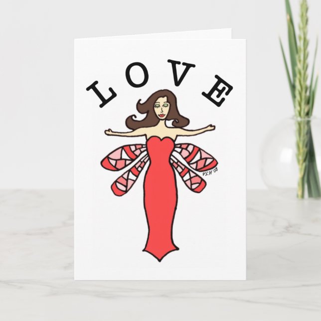 Dragonfly Fairy Love Note Card (Front)