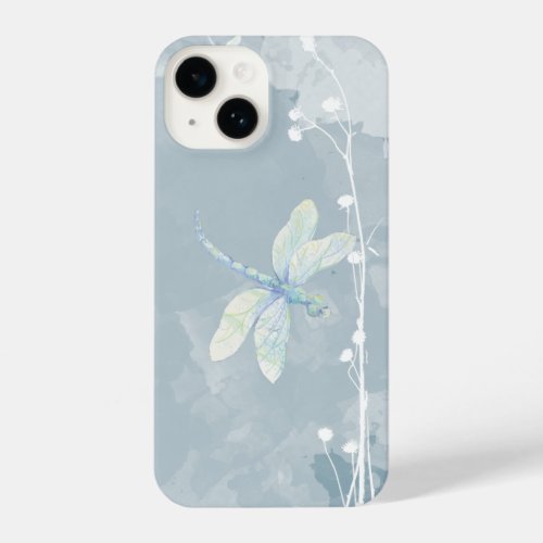 Dragonfly Fantasy Art Soft Pastel Blue iPhone 14 Case