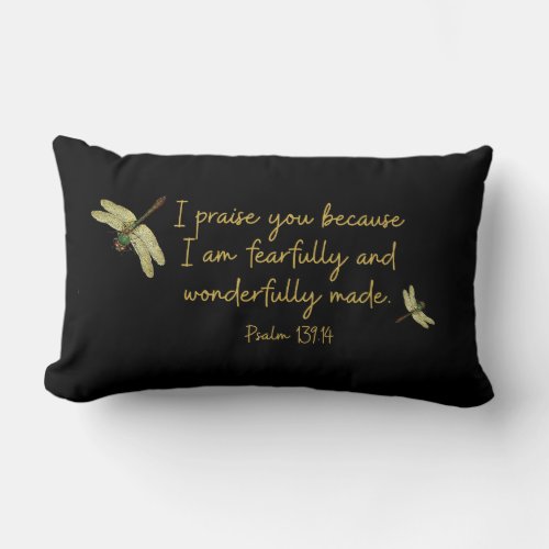 Dragonfly FearfullyWonderfully Made Lumbar Pillow