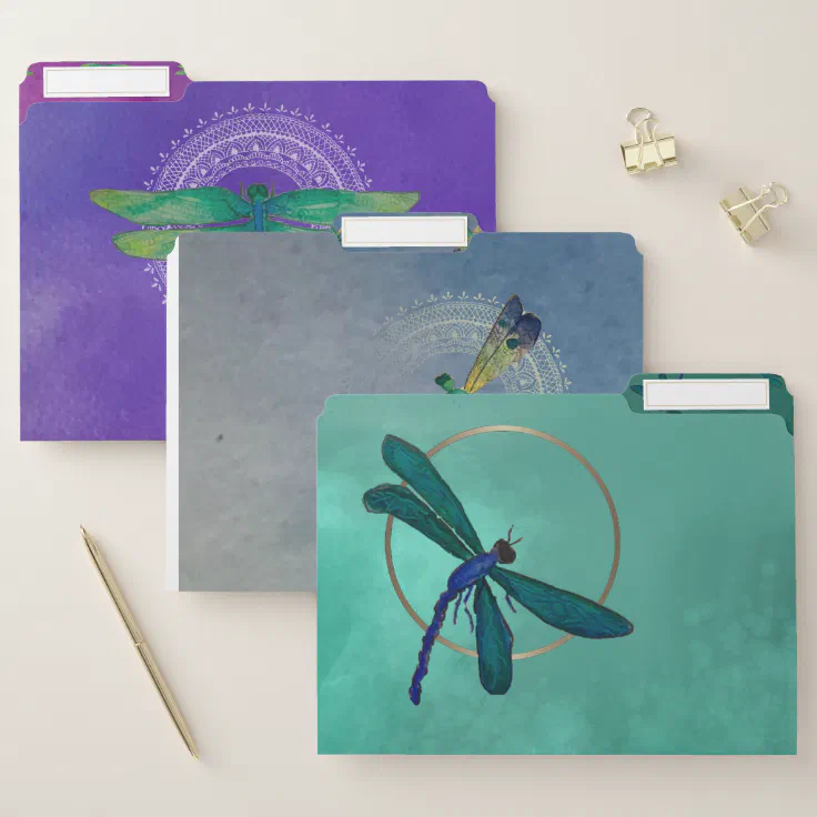 Dragonfly File Folders Zazzle