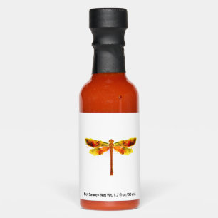 Dragonfly, firefly, watercolor, insect, orange hot sauces