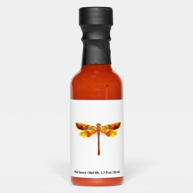 Dragonfly, firefly, watercolor, insect, orange hot sauces (Front)