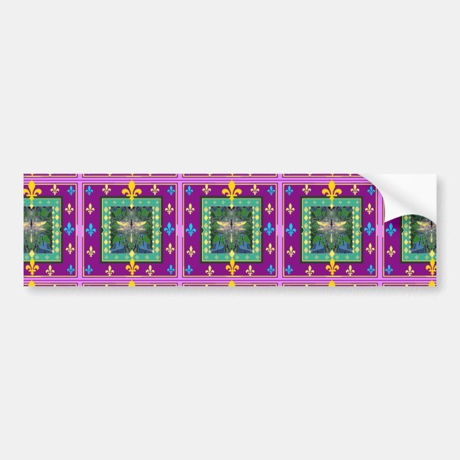 Dragonfly FLEUR DE LYS gifts by Sharles Art Bumper Sticker (Front)