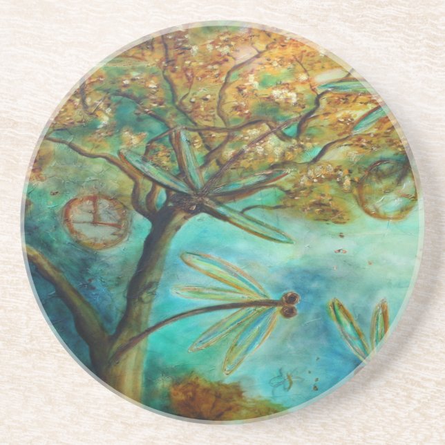 Dragonfly Flirtation Coaster (Front)