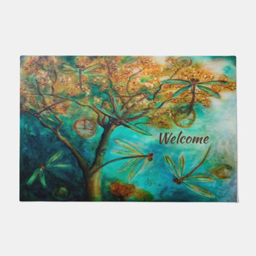 Dragonfly Flirtation Doormat