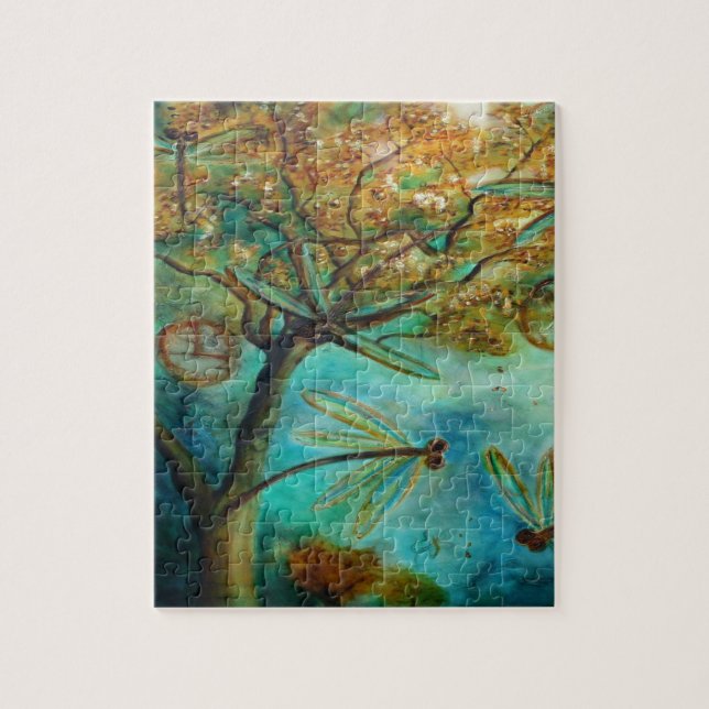 Dragonfly Flirtation Jigsaw Puzzle (Vertical)