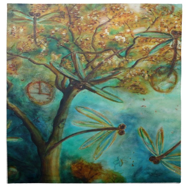 Dragonfly Flirtation Napkin (Front)