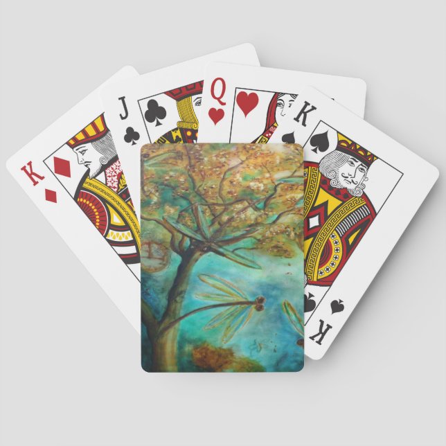 Dragonfly Flirtation Poker Cards (Back)