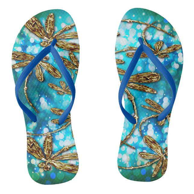 Dragonfly Flit Bubble Thongs Flip Flops (Footbed)