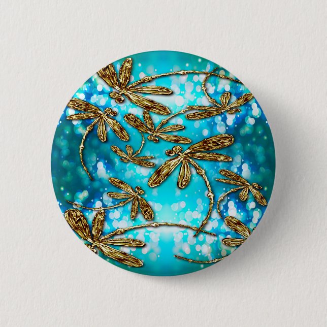 Dragonfly Flit Bubbles Button (Front)