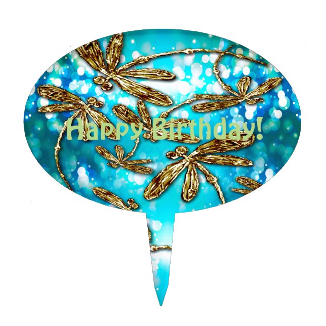 Dragonfly Flit Bubbles Cake Topper (Front)