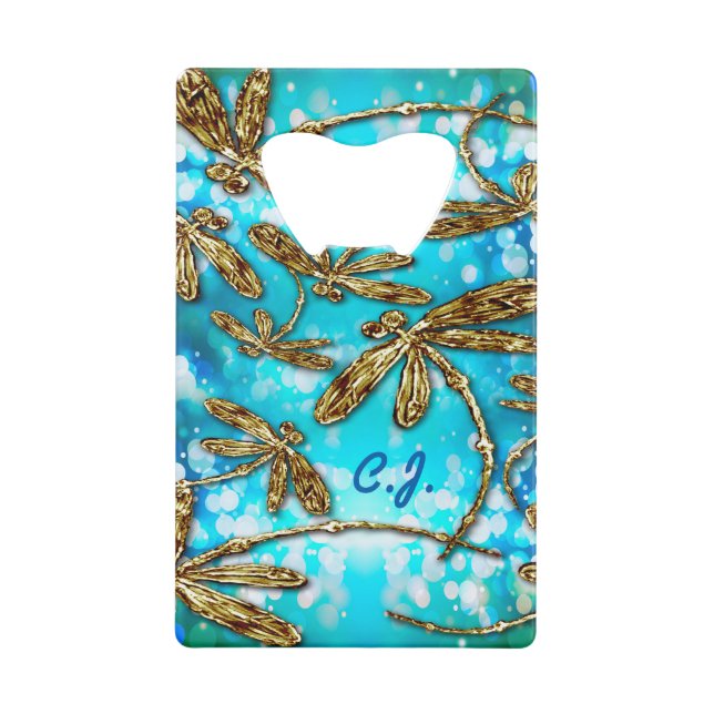 Dragonfly Flit Bubbles Credit Card Bottle Opener (Back)