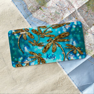 Dragonfly Flit Bubbles License Plate