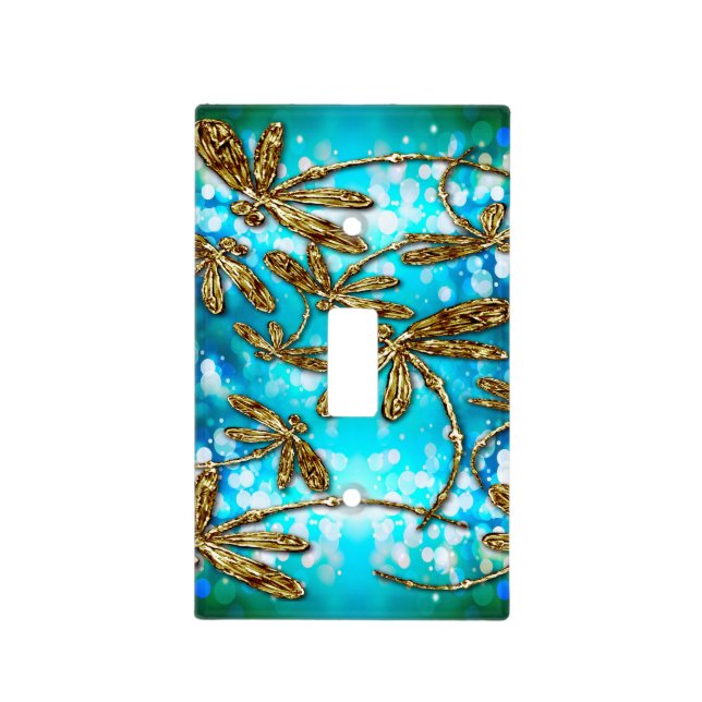 Dragonfly Flit Bubbles Light Switch Cover (Front)