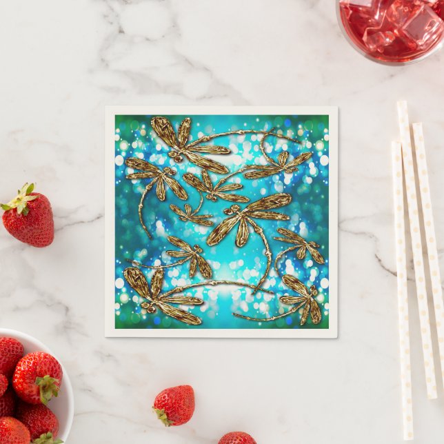 Dragonfly Flit Bubbles Napkins (Insitu)