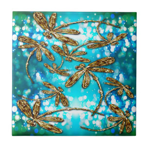 Dragonfly Flit Bubbles Tile
