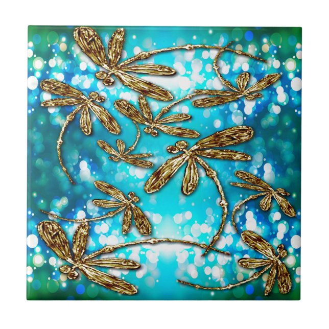 Dragonfly Flit Bubbles Tile (Front)