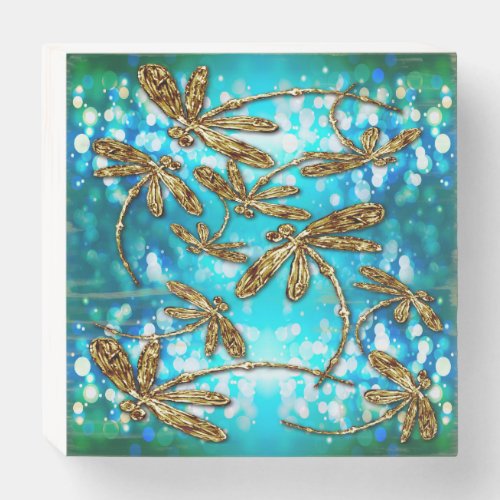 Dragonfly Flit Bubbles Wooden Box Sign