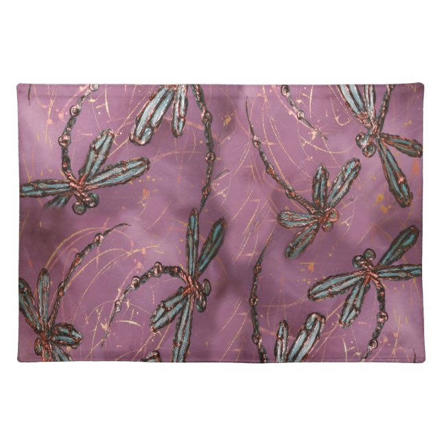 Dragonfly Flit Dusky Rose Placemat (Front)