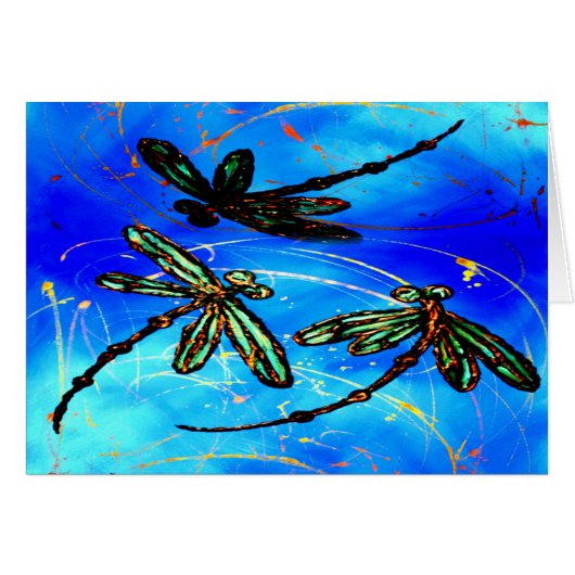 Dragonfly Flit Electric Blue Cards (Front Horizontal)